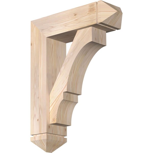 Ekena Millwork Balboa Arts and Crafts Smooth Bracket w/ Offset Brace, Douglas Fir, 7 1/2"W x 26"D x 34"H BKT0806X26X34BOA03SDF - main